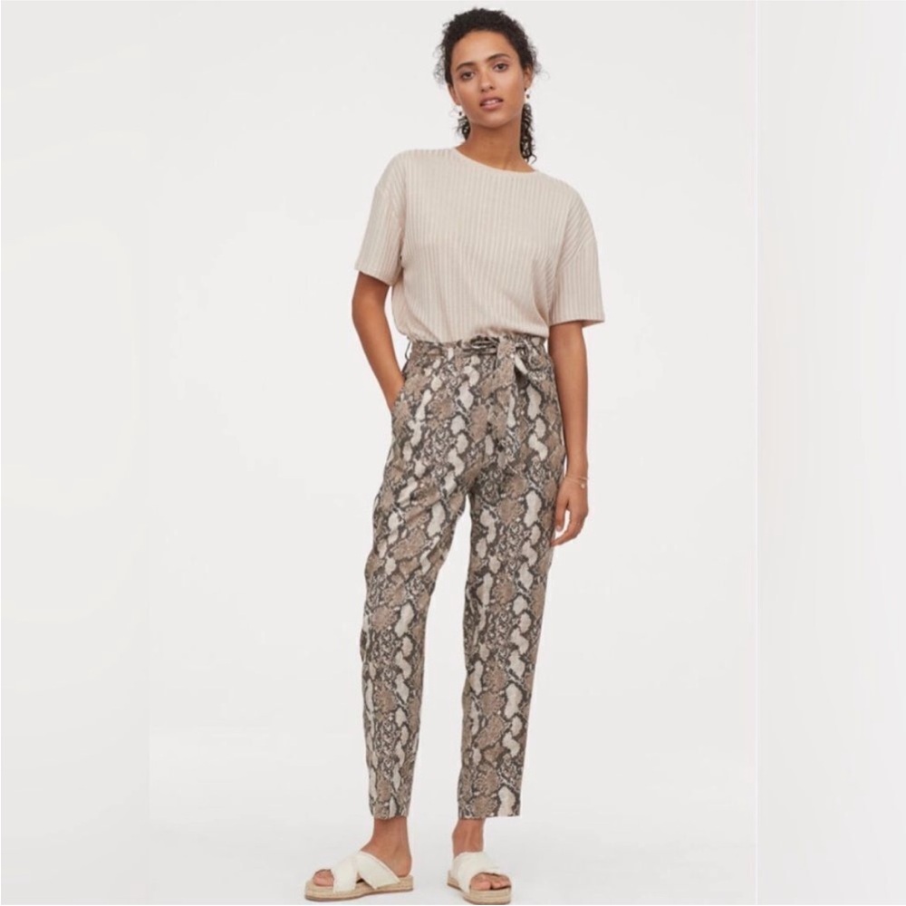 H&M Animal Print Lounge Pants with self-ties